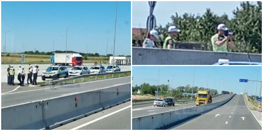 FOTO. ”Nuntă mare” pe centura Satu Mare. Poliția Rutieră face colectă de la vitezomani