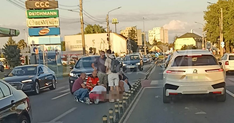 FOTO/VIDEO. Accident grav pe Drumul Careiului. Fată și tânăr loviți pe trecerea de pietoni de o mașină