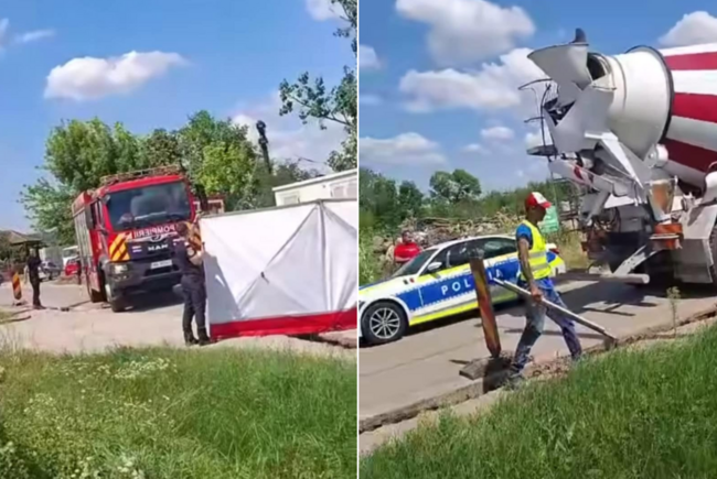 FOTO. Un pieton a murit după ce a fost lovit de o cifă de beton. Accident mortal în județul vecin