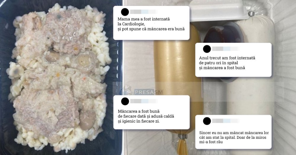 Reacțiile sătmărenilor după pozele cu mâncarea de la spital. Cei mai mulți, mulțumiți de alimente, deranjați, în schimb, de miros