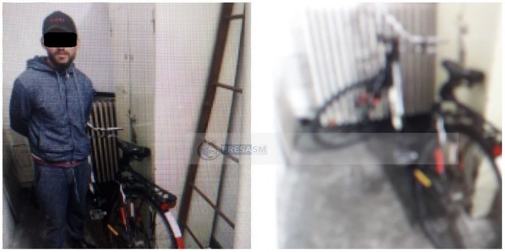 FOTO. Tânăr prins în flagrant în timp ce fura o bicicletă în centrul Sătmarului