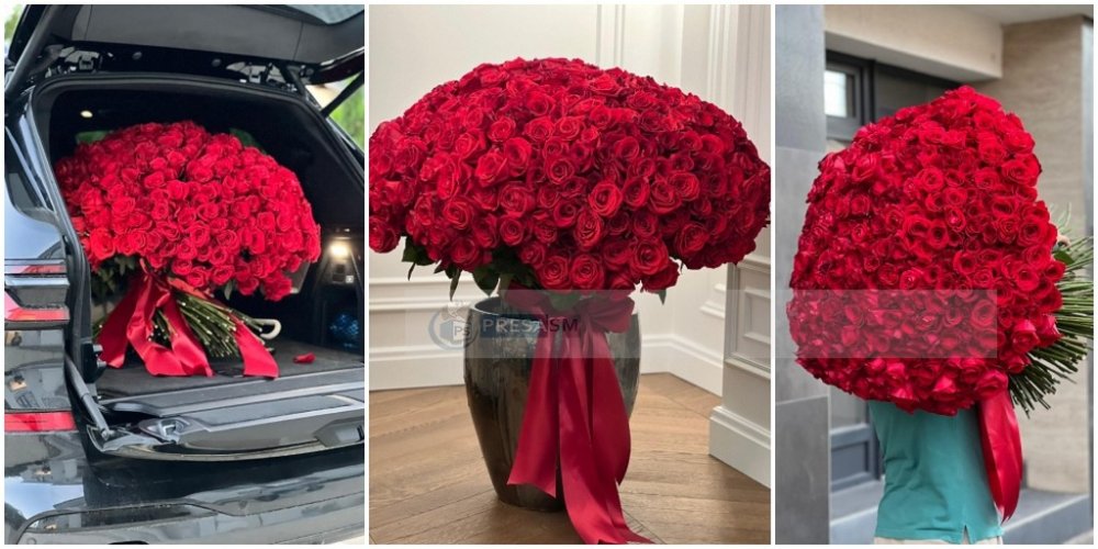 FOTO. Sătmăreanul romantic: i-a făcut cadou soției un buchet cu... 501 trandafiri!