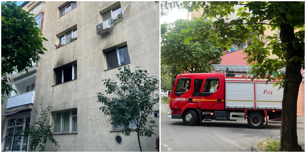 FOTO. Incendiu puternic la un apartament din Satu Mare, în Cartierul Micro 16