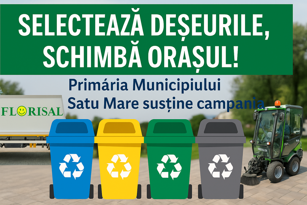 Primăria Satu Mare se alătură campaniei ”Selectează Deșeurile, schimbă Orașul”