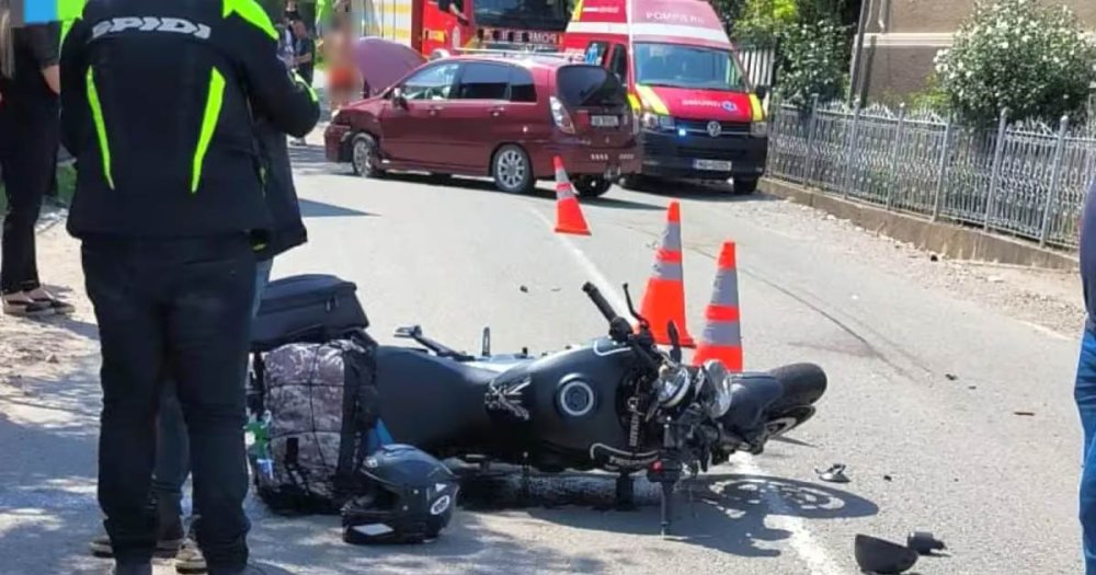 Accident la intrarea pe centura Careiului. Un motociclist din Ungaria a ajuns la spital