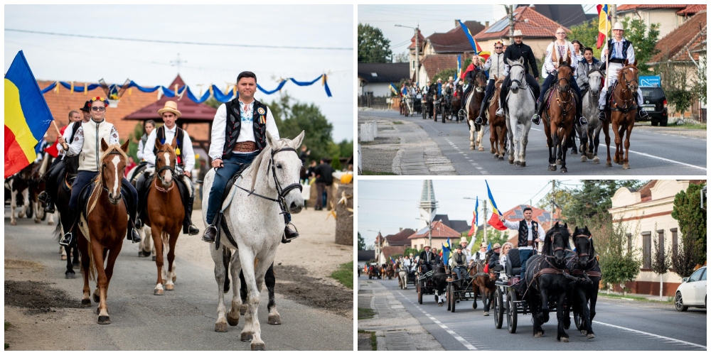 FOTO/VIDEO. Caravana tricoloră prin județul Satu Mare. Cai, căruțe și patriotism