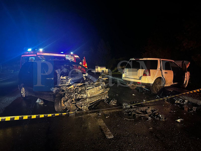 FOTO/VIDEO. Accident grav pe DN19, în județul Satu Mare. 2 persoane la Urgență