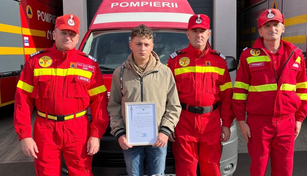 FOTO. Vasilică (14 ani) a salvat DE LA MOARTE SIGURĂ  un vârstnic în județul Satu Mare