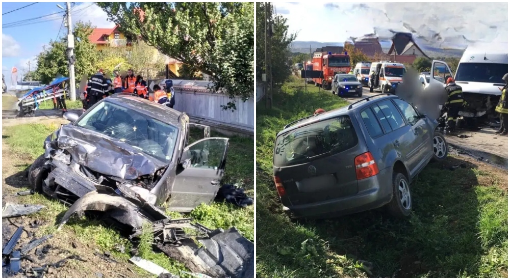 FOTO. Șofer cu alcoolemie uriașă, cu 3 copii în mașină, a făcut un accident teribil  