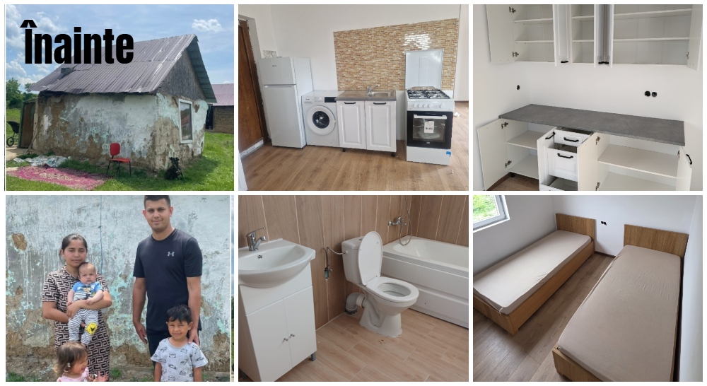 FOTO/VIDEO. Din colibă în casă modernă. Minune pentru o mamă cu 3 copilași