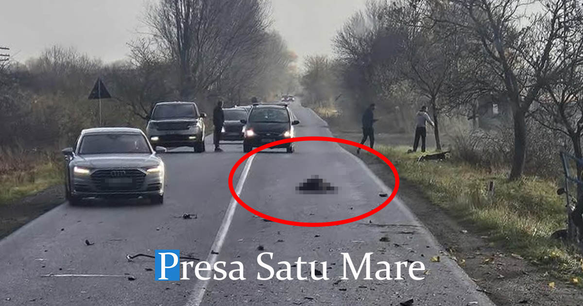 FOTO/VIDEO. Bărbat pe triciclu, lovit în plin de o mașină. Accident teribil în județul Satu Mare
