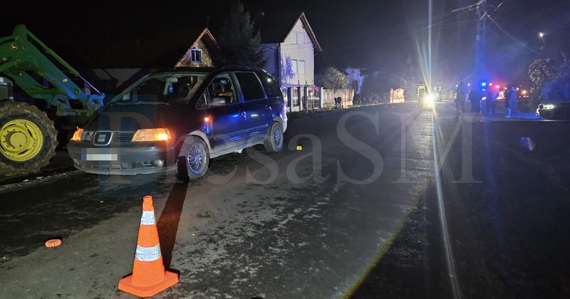 FOTO. Accident mortal în județul Satu Mare. O șoferiță a lovit un pieton cu mașina