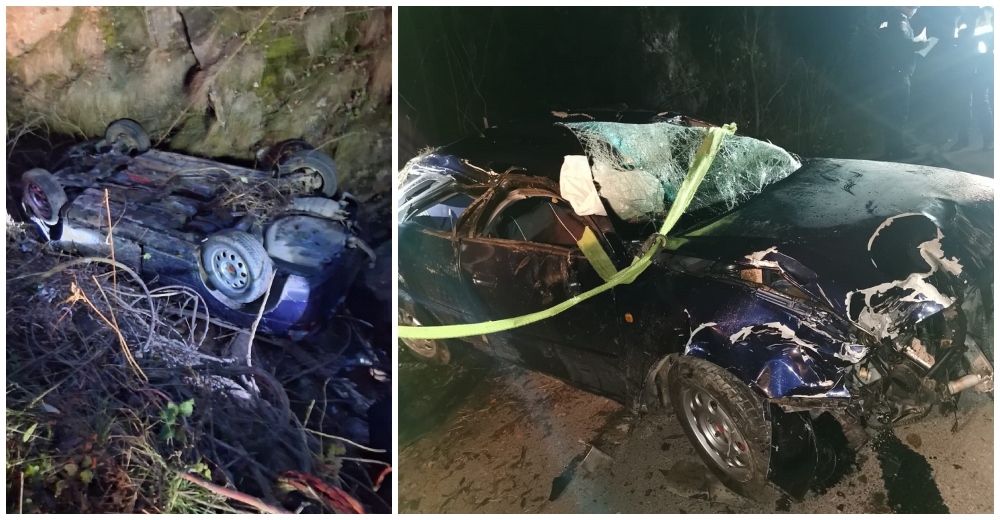 FOTO. Șoferul a murit la doar 20 de ani. A căzut cu mașina într-o râpă adâncă