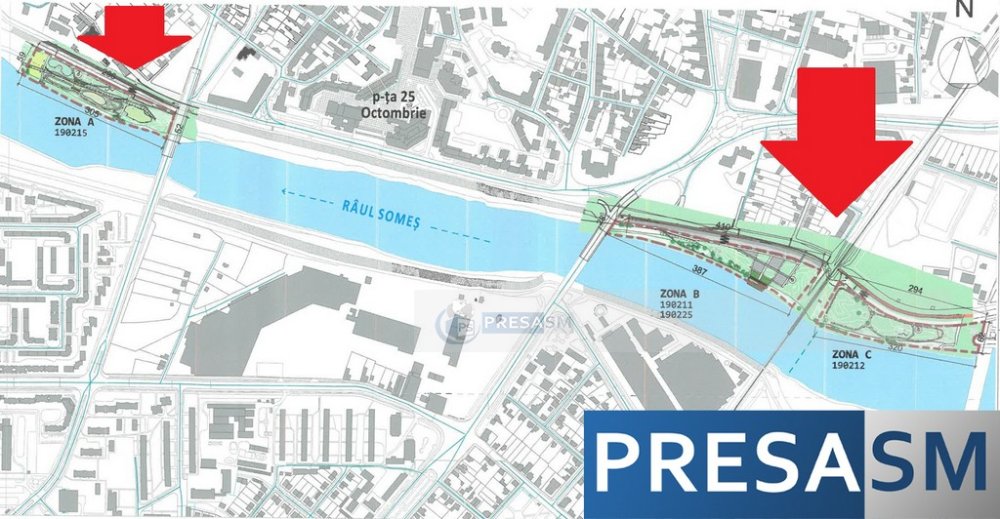 FOTO. Proiect major, de milioane de euro, pentru amenajarea malurilor Someșului în Satu Mare