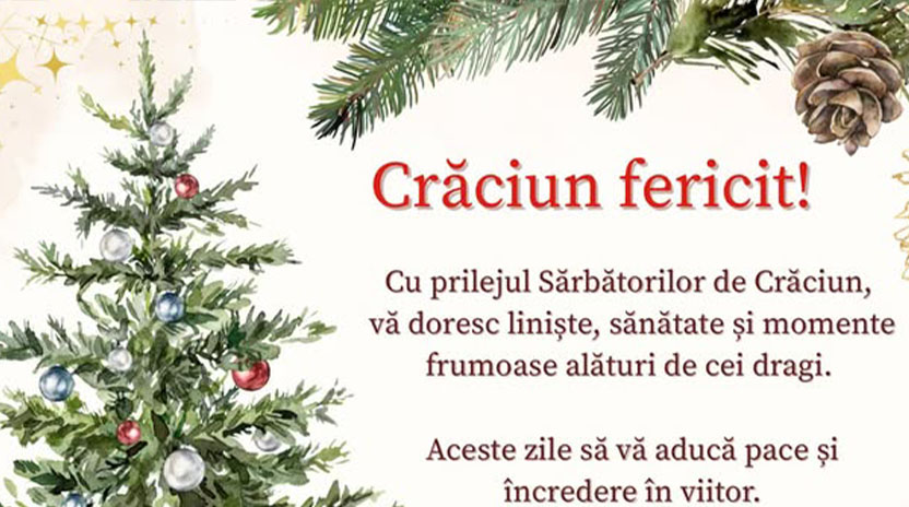 Mesajul deputatului Mircea Govor de Crăciun: ”Vă doresc liniște, sănătate și momente frumoase alături de cei dragi”