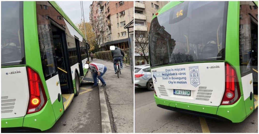 FOTO. Tată cu copil (2 ani) și câine, dat jos din autobuz în municipiul Satu Mare