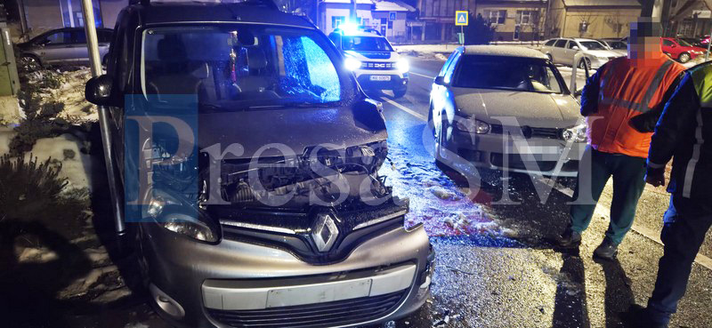 FOTO/VIDEO. Accident cu victimă la coborârea de pe Podul Golescu. Impact violent între două mașini