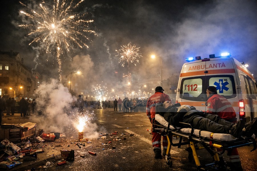 Artificiile și petardele, interzise pe hârtie, au bubuit în tot județul Satu Mare. Mai multe persoane au ajuns la Urgență