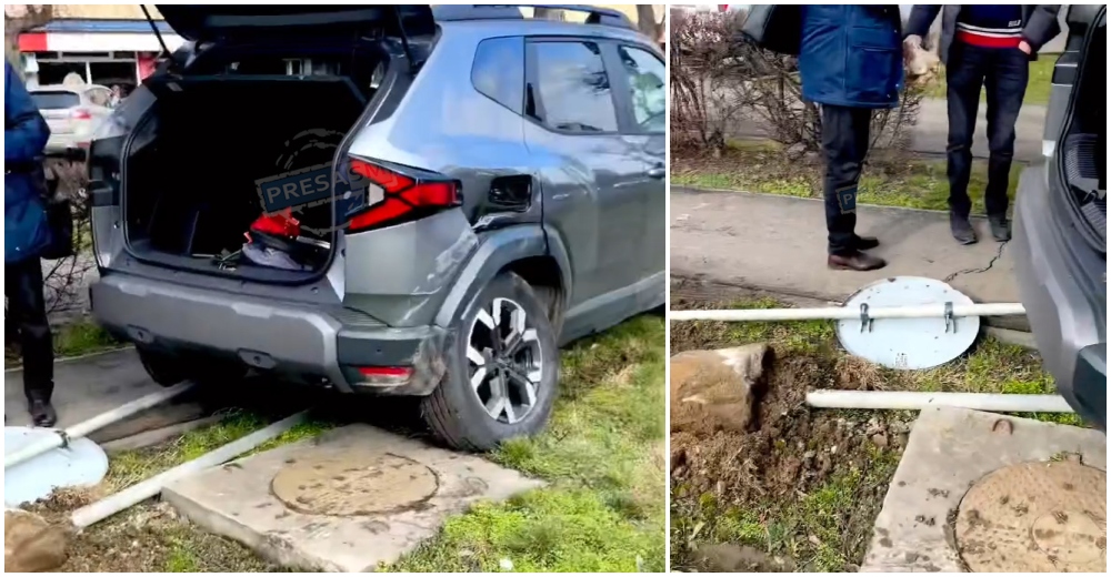 VIDEO. Accident pe Drumul Careiului. O mașină a ras tot în calea sa, oprită pe trotuar