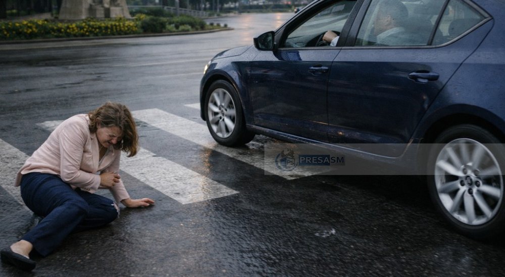 Un sătmărean a lovit o femeie pe trecerea de pietoni și a plecat de la locul accidentului
