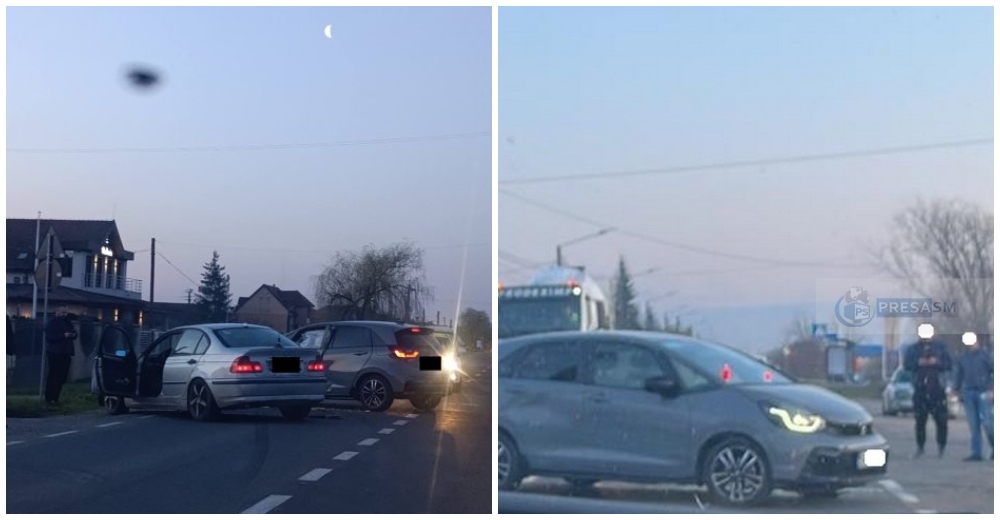 FOTO. Accident rutier pe Bulevardul Lucian Blaga din municipiul Satu Mare