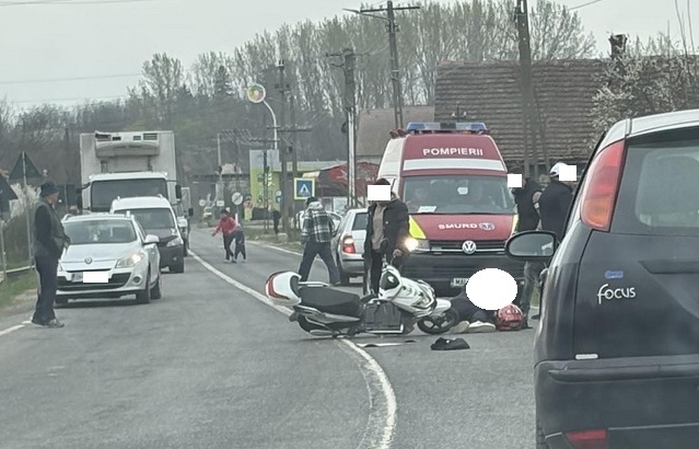 Accident în județul Satu Mare: fără permis, băut și pe un moped neînmatriculat, a ajuns la spital