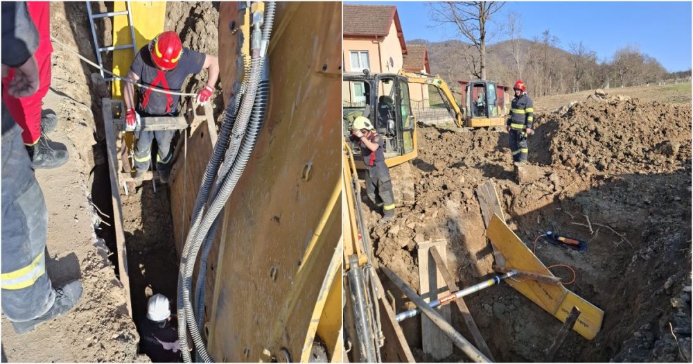 FOTO/VIDEO. Sătmăreanul prins sub malul de pământ a decedat. Ce spun pompierii