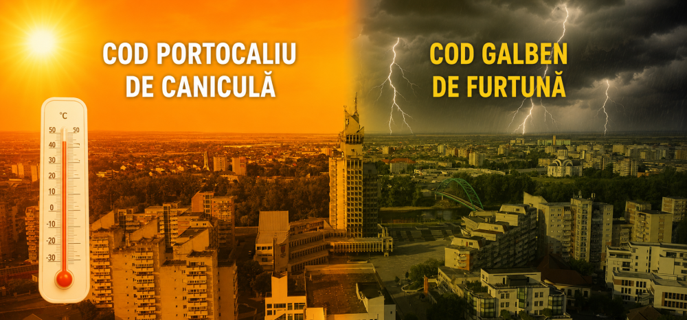 Cod galben de furtună și Cod portocaliu de caniculă la Satu Mare