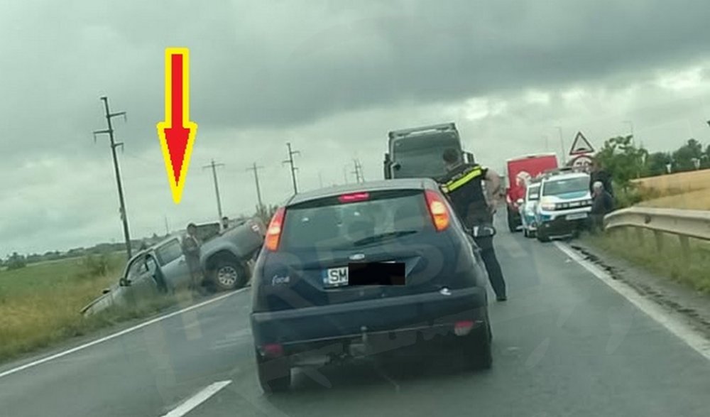 FOTO/VIDEO. Cum s-a petrecut accidentul în lanț din Satu Mare. Un copil a ajuns la spital