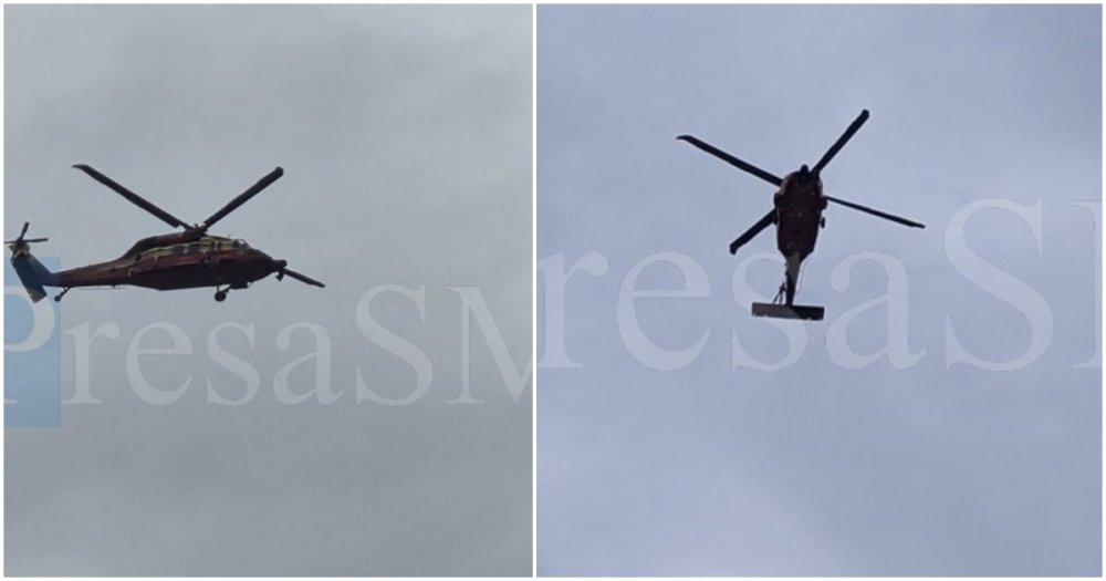 FOTO. Un elicopter Black Hawk a survolat județul Satu Mare. Apariția a stârnit curiozitatea localnicilor